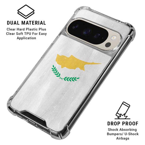 Cyprus Flag Distressed Pixel 9/9 Pro Clear Case